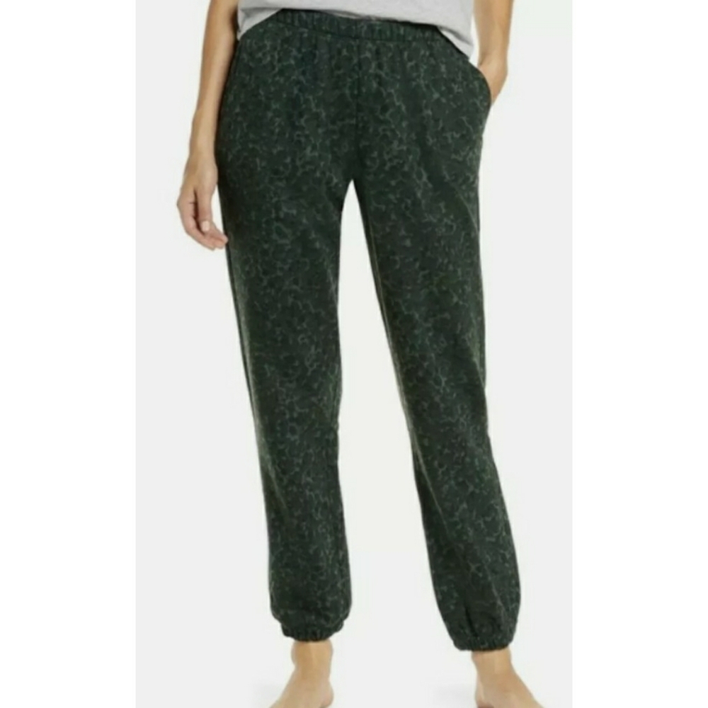 Socialite Green black leopard jogger pants XL